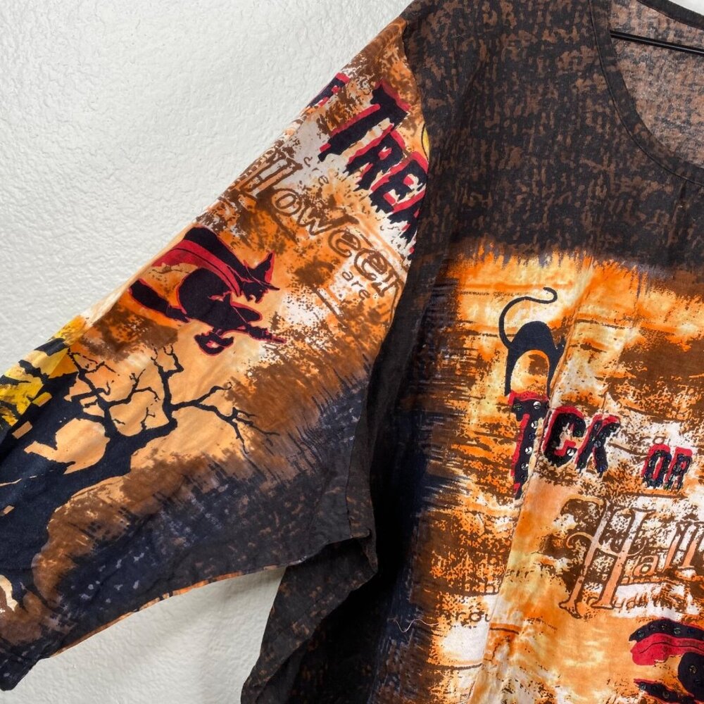 Liz & Me Collectors Series Top Halloween Trick Or Treat Sequins Multicolor Sz 3X - Picture 5 of 9